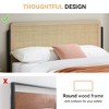 Bed Frame With Rattan Headboard, Boho Style Platform Bed Frame With Underbed Storage, Mattress Foundation Easy Assembly No Box Spring Needed - 3 of 4