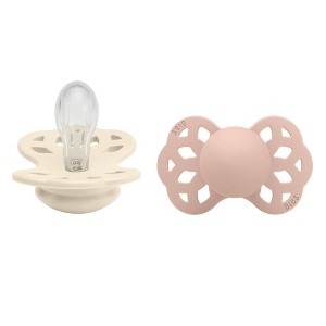 Bibs Infinity Symmetrical Silicone Pacifier 0-6m - Size 1 - Ivory/Blush - 2pk - 1 of 4