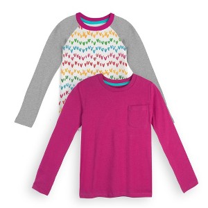 Mightly Girls 2pk Fair Trade Organic Cotton Long Sleeve T-Shirts - 1 of 4