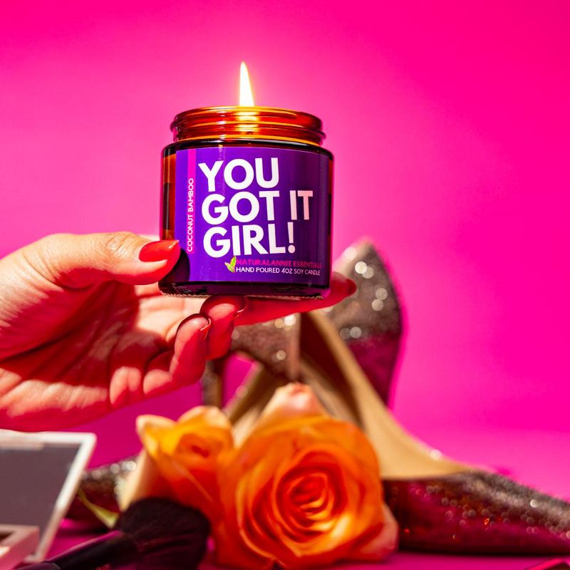 NaturalAnnie Essentials You Got It Girl! Coconut Bamboo Soy Candle, 1 of 4