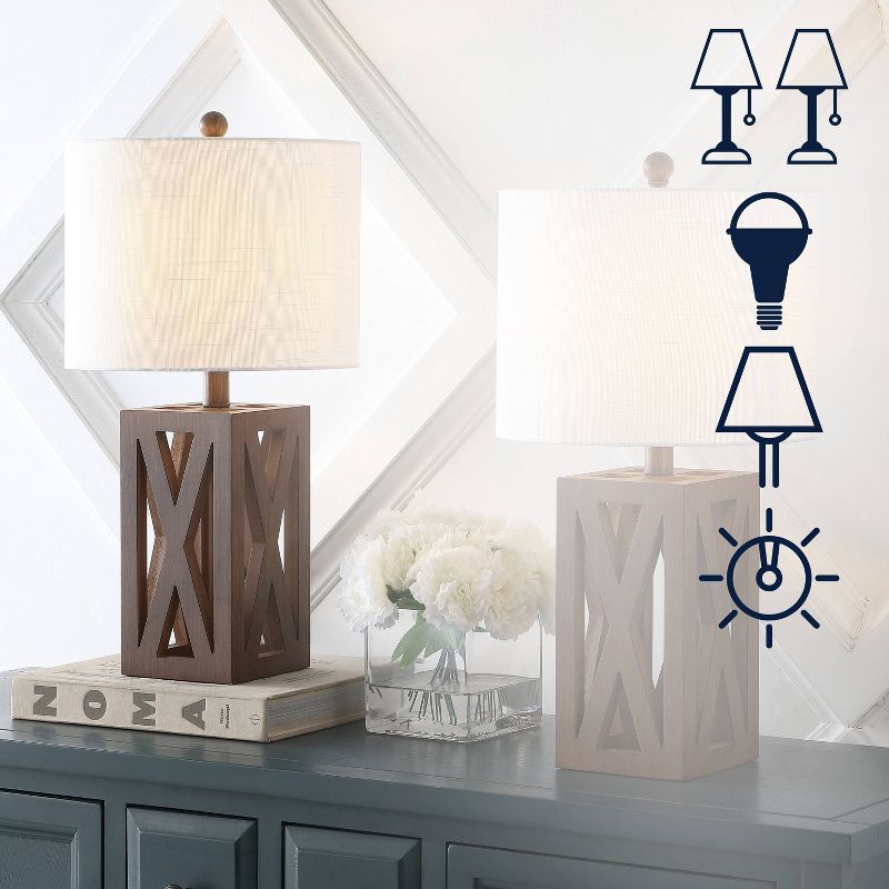 21.5" Stewart Farmhouse Wood Table Lamps (Includes LED Light Bulb) - JONATHAN Y, 3 of 10