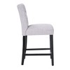 WestinTrends Hayes 24" Linen Fabric Tufted Counter Stool (Set of 3) - 3 of 3