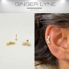 Created Opal Flat Back Earrings for Cartilage Helix Tragus Lobe 16 Gauge Gold over Sterling Silver Studs Set by Ginger Lyne - 2 of 4