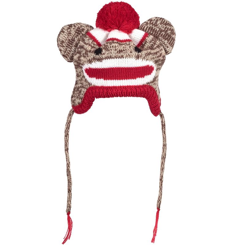 The Worthy Dog Sock Monkey Knit Hat - Brown - S, 1 of 2