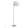 LumiSource Fran Contemporary Floor Lamp in Gold Metal White Marble and White Linen Shade: Chic Arc Design, UL Listed, 60W - image 4 of 4