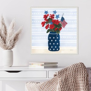 Amanti Art 22"x22" American Gnome IX by Yvette St. Amant Framed Canvas Wall Art Print - 1 of 4