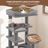 Large Cat Tree for Big Cats, Multi-Level Cat Tower for Indoor Cats, Scratching Post,Condo,Platforms,Cat Tunnel,Hammock,Feeding Station,Pet Play House - 3 of 4