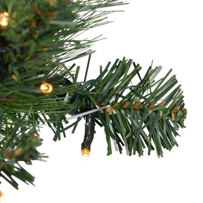 Pre-Lit Plaid Bows and Red Berries 6' Christmas Garland with Warm White Lights