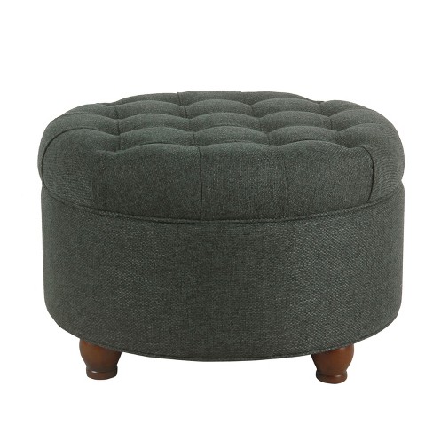 Homepop tufted deals round storage ottoman