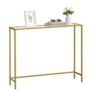 VASAGLE Entryway Table, Console Table, Tempered Glass Tabletop, Modern Sofa Table, Easy Assembly, with Adjustable Feet - 1 of 4