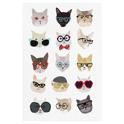 24" x 36" Cats with Glasses by Hanna Melin Art on Canvas - Fine Art Canvas