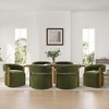 Spruce&Spring Modern Upholstered Dining Chair with Casters & Wood Armrests, Single - 4 of 4