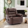 SKRAN Breathable Leather Massage Recliner Chair with Heat, Lazy Sofa Chair, Manual Reclining Sofa with 2 Side Pockets for Living room, Bedroom - 2 of 4