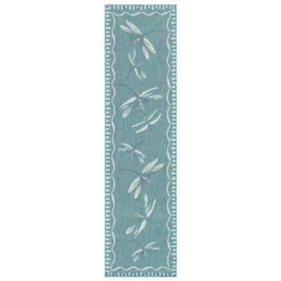 Liora Manne Carmel Dragonfly Indoor/outdoor Rug Aqua 1'11