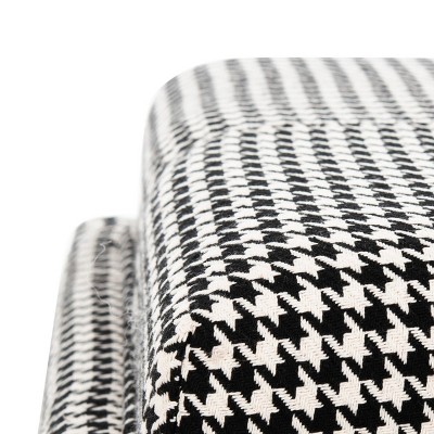 Transitional Harrison Black & White Birchwood Tray Ottoman