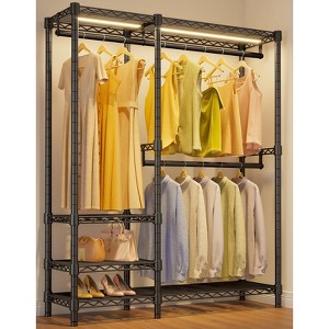 VIPEK V2L Garment Rack with Dimmable LED Lights,3000K Warm White, Portable Closet Wardrobe Freestanding Metal Clothing Rack for Hanging Clothes - 1 of 4