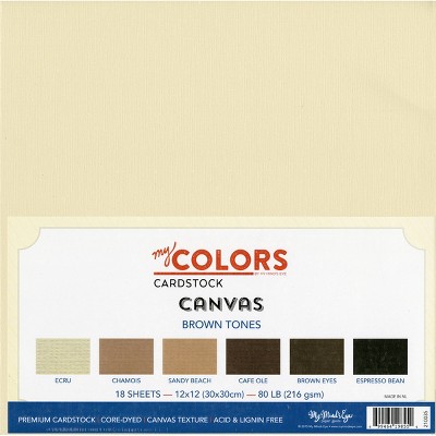 My Colors Canvas Cardstock Bundle 12"X12" 18/Pkg-Brown Tones