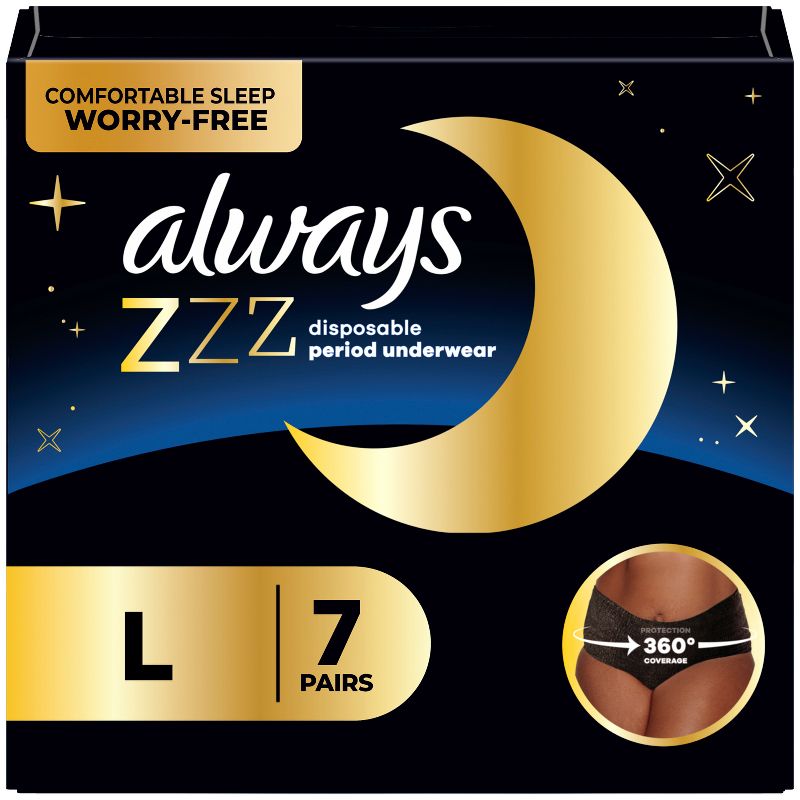 Always ZZZ Period Underwear - L/XL - 7ct, 1 of 11