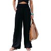 Clearlove Women Linen Palazzo Pants Summer Boho Wide Leg High Waist Casual Lounge Pant Travel Vacation Outfits - 2 of 4