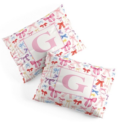 Deny Designs Standard April Lane Art Bows Monogram G Microfiber Printed Pillow Sham