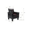 Modern Accent Chair, Faux Leather Comfy Reading Armchair, Upholstered Single Seat Sofa Chair With High Backrest for Living Room Bedroom Office - 3 of 4