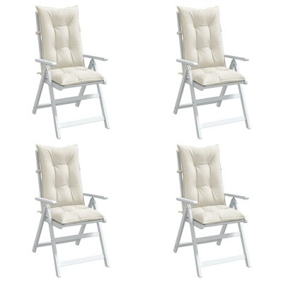 vidaXL Highback Chair Cushions 4 pcs Melange Cream 47.2"x19.7"x2.8" Fabric