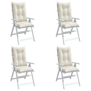 vidaXL Highback Chair Cushions 4 pcs Melange Cream 47.2"x19.7"x2.8" Fabric - 1 of 4