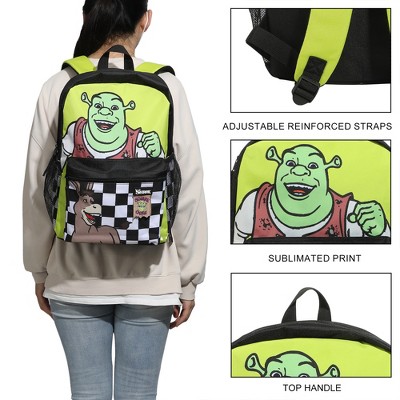Shrek & Donkey Swamp & Checkered Backgrounds 16" Backpack — фото 2