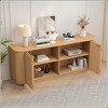 KIGFTSOD 63 " Wavy Storage Sideboard, Double-Door Buffet Cabinet with Adjustable Shelves, Suitable for Kitchen, Living Room, Hallway - 2 of 4