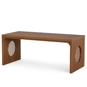 Resenkos Computer Desk, Office Desk, Study Desk,62.99" Computer Desk, Rectangular Executive desk Conference Table For 4-6,Rustic Brown - 1 of 2