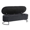 NicBex Bedroom End Bench with Black Legs Velvet Storage Ottoman with Safety Hinge Entryway Padded Footstool for Living Room, Entryway - 3 of 4