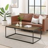 Okak Contemporary Rectangle/Square Coffee Table with Parquet Top Modern Decorative Design, Easy Assembly, Ideal for Living Room or Office - 4 of 4