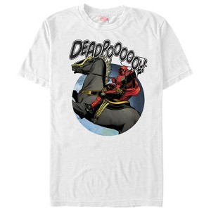 Men's Marvel Deadpool Rides a Horse T-Shirt - 1 of 4