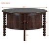 Zeus & Ruta 30.3" Round Mid-Century Coffee Table with Sliding Door Storage for Small Living Spaces - 3 of 4