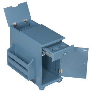 AENKYO 23" Tall Flip Top End Table with USB Ports - Multifunctional Side Table with Charging Station, Removable Cup Holder Drawer & Storage Shelf - 1 of 4