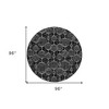 Black Charcoal And Ivory Geometric Washable Indoor Outdoor Area Rug - 3 of 4