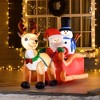 HOMCOM 6.5 ft Long Christmas Inflatable Santa Claus on Sleigh, Reindeer and Snowman with LED Lights for Outdoor Holiday Yard Decoration - 3 of 4
