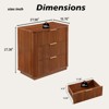 Grungis Modern Wood Nightstands with 3 Drawers,Bedside Table with Wave Design,Chest of Drawers for Bedroom&Hallway,Walnut - 2 of 4