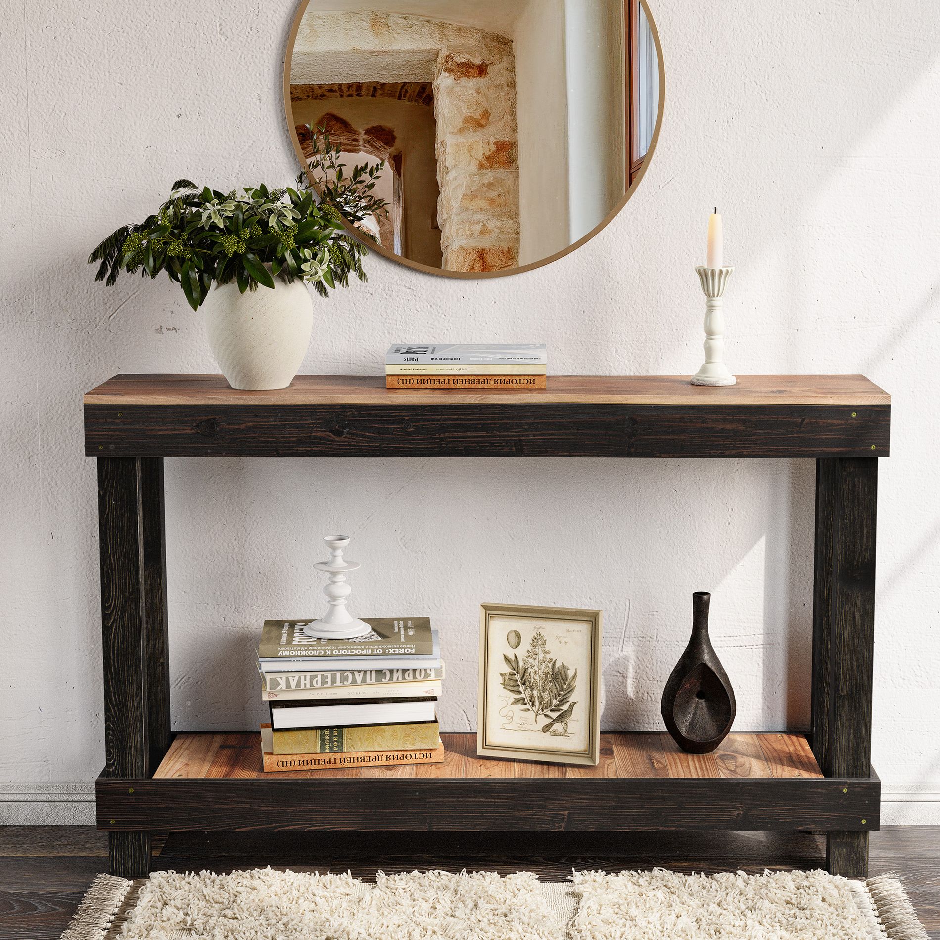 SMARTSTANDARD 46 in. x 10 in. x 28 in. Solid Wood Console Table