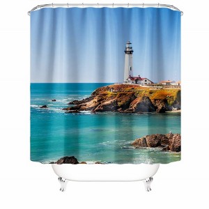 Lighthouse Shower Curtains for Bathroom Waterproof Fabric Bath Curtain Durable Soft Stylish Bathroom Decor 72x72 Inch - 1 of 1