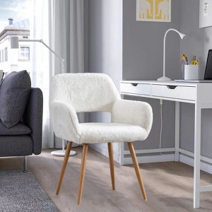 Mirexion Faux Fur Desk Chair No Wheels - 1 of 4