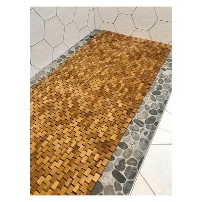 Teak Bath Floor Mat Runner Caramel - Hip-o Modern Living