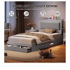 Twin Size Bed Frame With Headboard And Storage Shelves, Bed Frame With Drawers Underneath, Noise Free Mattress Foundation, No Box Spring Needed - 4 of 4