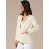 INSPIRE CHIC Women's Faux Suede Vintage Button Down Notched Lapel Long Sleeve with Pockets Blazer - 3 of 4