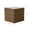Covers & All Palisades 20 in Sq End Table, Sahara Flat Wicker w / Glass Top - 4 of 4
