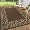 Outdoor Modern Woven Plastic Straw Carpet Reversible Erasable Lightweight Portable Large Area Rugs for Camping Garden Backyard RV Patio Auto - 2 of 4