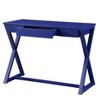 Nalo Writing Desk Twilight Blue Finish - Acme Furniture: Modern Poplar Wood & MDF, X Base Design, All Purpose Drawer - 4 of 4