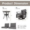 ALAULM 3 Piece Patio Outdoor Aluminum Metal Swivel Rocking Chairs with 1 Coffee Table - 2 of 4