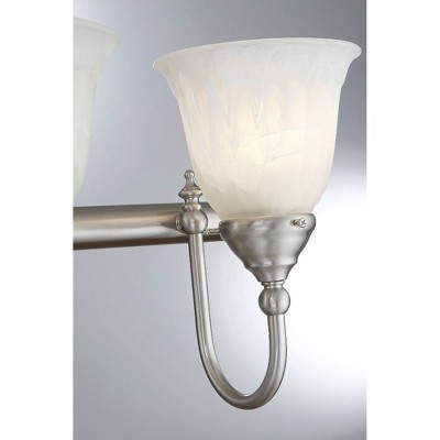 Brunswick 4-Light Satin Nickel Vanity Light with Glass Shades