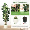 5FT Faux Fiddle Leaf Fig Tree with White Pot, Faux Trees with Artificial Plants  - Lifelike Fake Tree for Home Office Store Room Decor Indoor Outdoor - 2 of 4